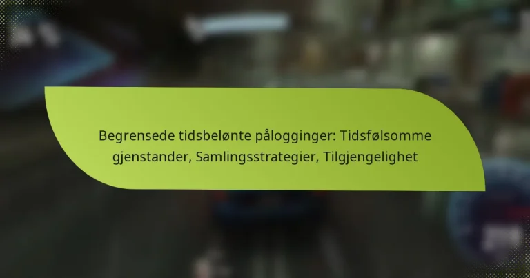 Begrensede tidsbelønte pålogginger: Tidsfølsomme gjenstander, Samlingsstrategier, Tilgjengelighet