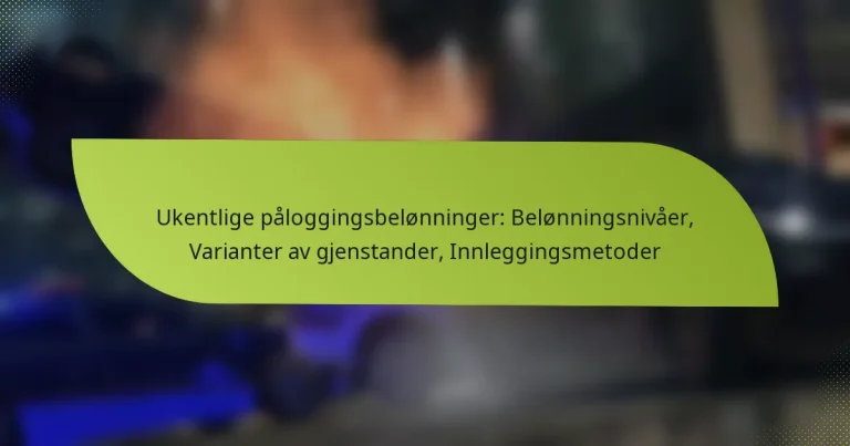 Ukentlige påloggingsbelønninger: Belønningsnivåer, Varianter av gjenstander, Innleggingsmetoder