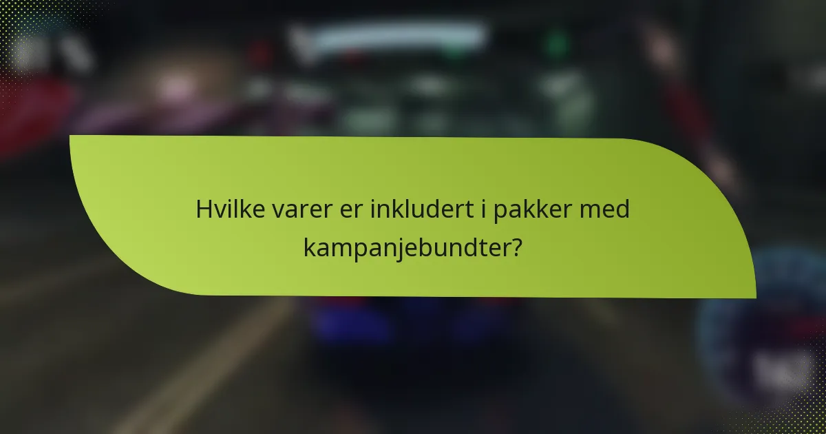 Hvilke varer er inkludert i pakker med kampanjebundter?
