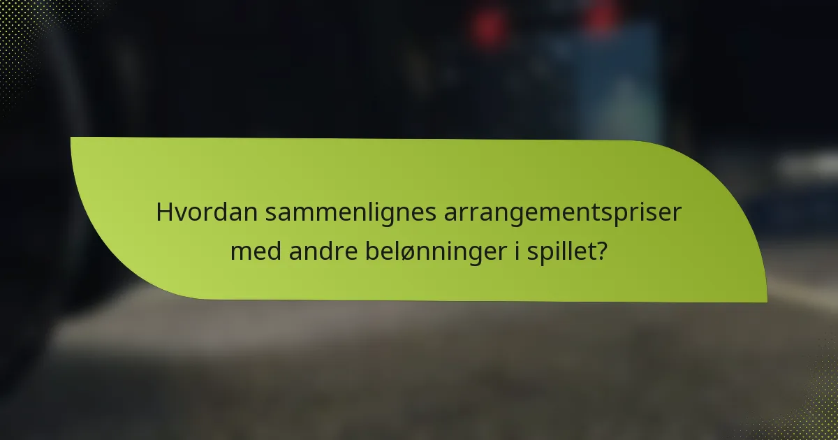 Hvordan sammenlignes arrangementspriser med andre belønninger i spillet?